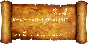Kovátsik László névjegykártya