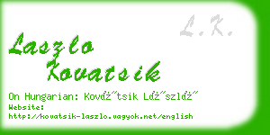 laszlo kovatsik business card